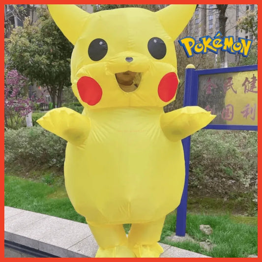 Cute Pokemon Pikachu Inflatable Clothes Doll Props Costume Children Halloween Adult Children Performance Clothe Funny Props